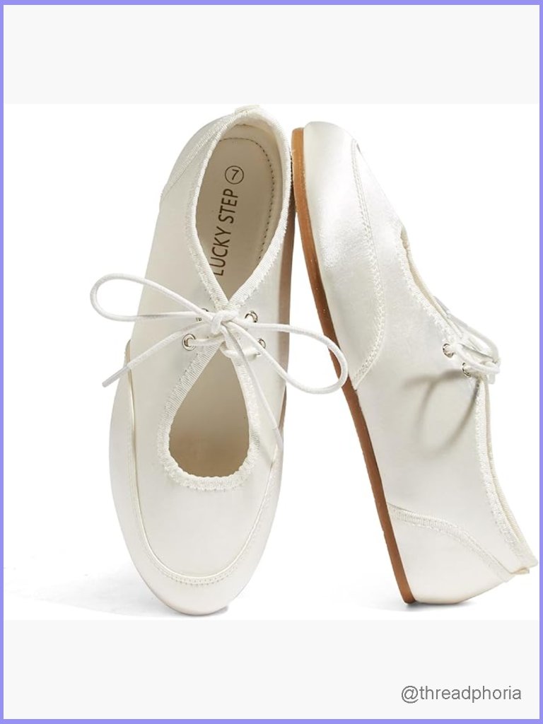 Women's Mary Jane Ballet Flats Lace Up Round Toe Comfortable Breathable